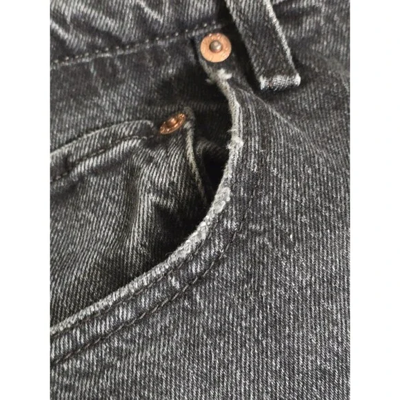 Levi’s Premium Ribcage Straight Ankle Jeans Washed Black Gray Button Fly - Sz 30 - Picture 7 of 15